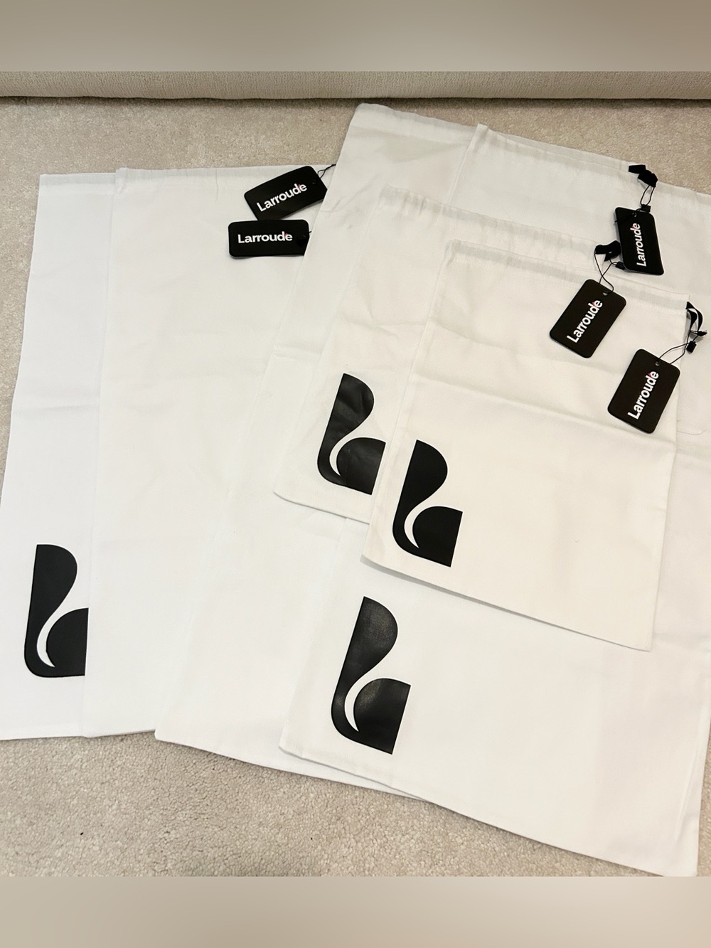 NWT Larroude Set of 6 Small/Med/Large Shoe/Boot Dust/Travel Bags